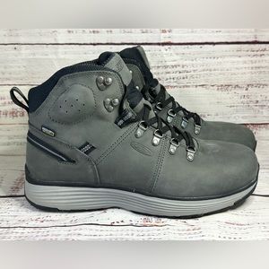 Men's NEW KEEN Manchester 6" Alloy Toe Waterproof Work Boot, 11.5D US, Iron/Blk